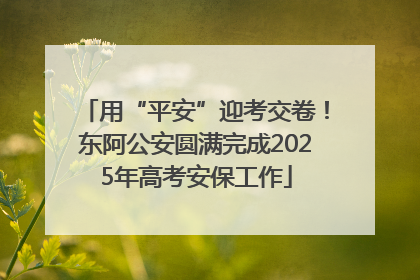 用“平安”迎考交卷！东阿公安圆满完成2025年高考安保工作